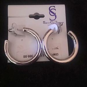 Savvy Cie Silver Hoops
